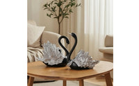 Tabletop Swan Figurine Elegant Swan Figurines Glossy Shelf Decoration Intricate for Living Room, Wine Cabinet, TV Stand, Bookshelf