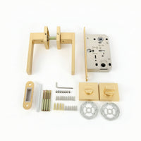 Split-Handle Lock with Quiet Latch Minimalist Door Lock Non-Handed Hardware for Bedroom Doors