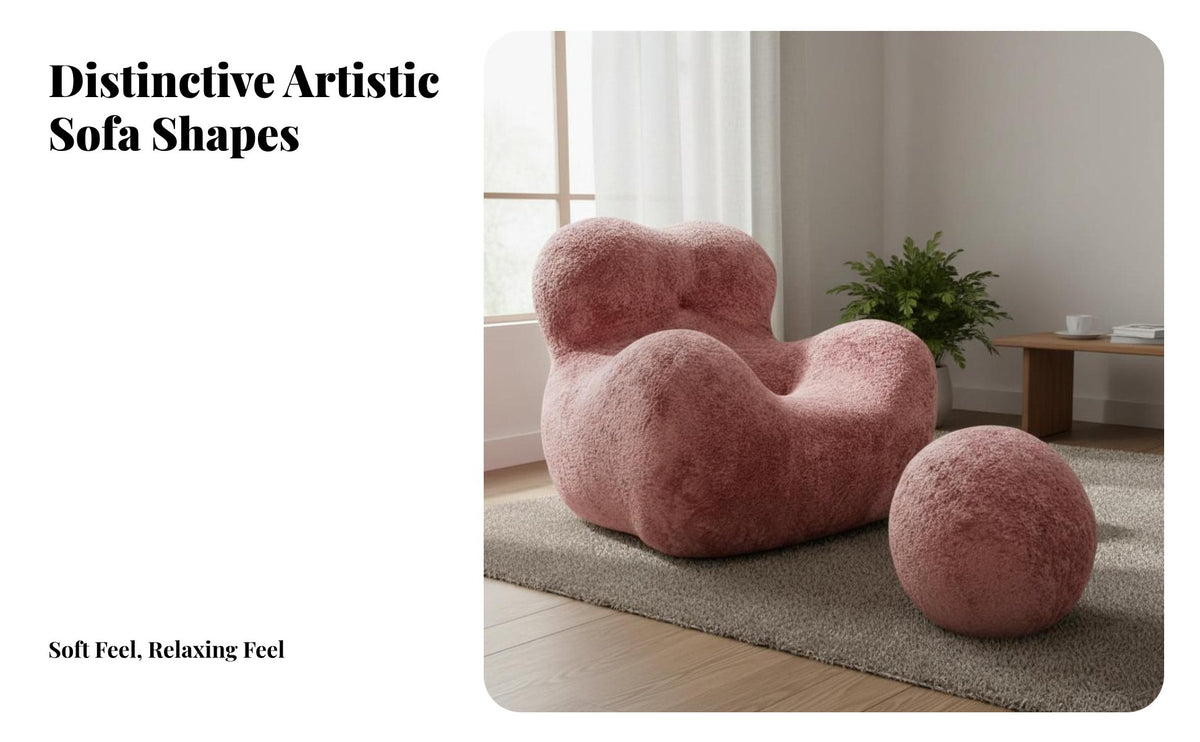Unique Shape mother's Embrace Chair Statement Piece Sculptural Lounge Chair Comfortable Billowy Shaped Sofa Ergonomic Design for Young Adults, Apartment Dwellers, Homeowners, Living Room, Bedroom, Balcony, Reading Nook