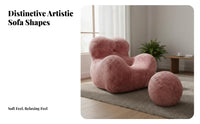 Unique Shape mother's Embrace Chair Statement Piece Sculptural Lounge Chair Comfortable Billowy Shaped Sofa Ergonomic Design for Young Adults, Apartment Dwellers, Homeowners, Living Room, Bedroom, Balcony, Reading Nook