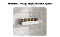 Drillno-Drill Installation Wall-Mounted Seasoning Rack Detachable Hanging Seasoning Rack Space-Saving Kitchen Organizer Multi-Purpose for People with Small Kitchens, Homeowners, Students, Pantry, over Counter, Bathroom
