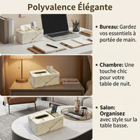 Leather Tissue Box, Modern Decorative Rectangular, Remote Control Storage for Living Room, Office
