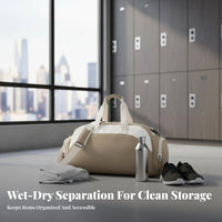 Water-Resistant and Dry Separation Travel Bag Large Capacity Gym Bag with Shoe Compartment Sturdy Material Travel Duffel Wet Pocket for Women, Workout
