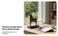 Wood Grain Horse Ornament Contemporary Pastoral Horse Sculpture Carved