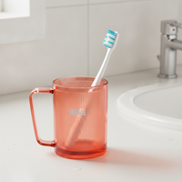 Luxury Mouthwash Cup Set with Handle for Kids & Couples, Toothbrush & Toothpaste Storage