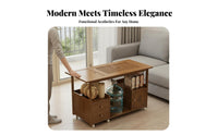 Space-Saving Mobile Tea Station with Integrated Kettle Multitier Storage Serving Trolley hidden Water Supply Household Furniture for Homeowners, Seniors, Balcony, Living Room, Office