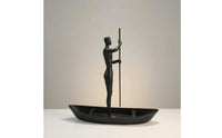 Boatman Figurine Minimalist Paddleboat Figure Statue Sculptural for Desk