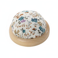 Handmade DIY Wooden Base Pincushion Needle Storage Cushion Pin Holder for Craft Table