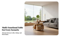 Transformable Elevate-Top Coffee Table Multi-Functional Living Room Furniture Space-Saving Design 360° Rolling Wheels