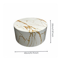 Luxury Design Round Display Pedestal Elegant Marble Look Pedestal Stand Versatile Cylindrical Display Riser Long-Lasting for Live Broadcasting, Showroom