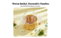 Mini Woven Basket Handwoven Mini Basket with Handle Material for Children, Flower Girls, Weddings, Home Decor, Easter