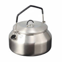 Stainless Steel Camping Kettle Foldable Handle Camping Kettle Lightweight Outdoor Teapot for Campers, Hiking