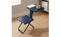 Folding Writing Chair Foldable Portable Desk Chair Metal Frame Mobile Seating for Transport