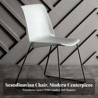Modern Design Nordic Design Dining Chair Easy to Clean Minimalist Metal Leg Chair Lightweight Indoor Seating Space-Saving for Business Owners, Homeowners, Event Planners