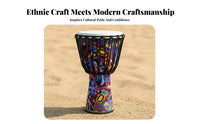 Easy to Play Goblet Djembe Warm Clear Tone Rope-Tuned Djembe Long-Lasting Hand Drum Lightweight for Beginners, Music Lovers, Musicians, Live Performances, Jam Sessions, Outdoor Festivals, Home