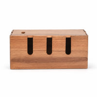 Cable Management Box Wooden Cord Management Box Desktop Organizer for Desk, Home Office, Bedside Table