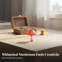 Resin Mushroom Pendants Glow in the Dark Resin Mushroom Charm DIY Accessory for Crafters, Keychain Making