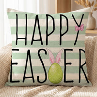 Easter Bunny Pillow Cover Decorative Spring Linen Throw Pillow Cover Easter Home Decoration Zipper Pillowcase Holiday Decor