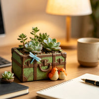 Suitcase Planter Whimsical Suitcase Flower Pot Compact Planter for Bookshelf
