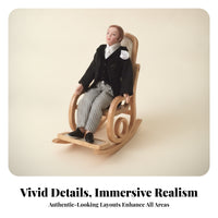 Bendable Knees Male Tuxedo Doll Moving Arms 1:12 Scale Doll Ceramic Head 1:12 Scale Suit Set Textile Clothing for Dollhouse Hobbyists, Collectors
