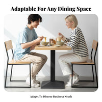 Easy to Clean Table and Seating Group Simple Design Pedestal Table and Bull Curve Chair Set Long-Lasting Commercial Furniture Thickened Tabletop for Business Owners, Diners, Cafe Proprietors, Milk Tea Shop, Diner, Dining Room