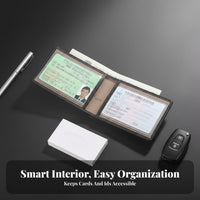 Case Soft Touch men's Document Holder Blocking Top-Grain Leather Card Holder for Professionals, Commuters