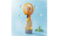 Handheld Misting Fan Operated Misting Device with Flexible PVC Fan Vanes Compact for Travelers, Commuters, Travel, Outdoor Walks, Desk