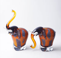 Handmade Colored Glaze Elephant Figurine for Home Decor