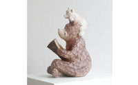 Resin Bear Ornament Creative Craft Modern Bear Statue Eye-Catching Accent House Decoration for Book Lovers, Living Room, Entryway