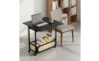 360° Swivel Casters Rolling Side Table Space-Saving Design Mobile End Table with Storage Expandable Tabletop Slim Storage Trolley for Living Room, Small Areas, Bedroom