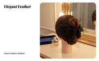 Feather Grip Fastener Updo Styling Large Hair Grip Feathery Jaw Fastener Elegant Design Feathery Hair Jaw Versatile