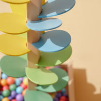 Rainbow Ball Tree Child-Centered Wooden Ball Run with Base Sensory Auditory Tree for Young Children, Teachers, Playroom, Kindergarten, Classroom