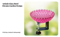 Multi-Functional Use Deck Clamp Bird Bath Easy to Clean Clamp-on Bird Dish Detachable Bowl for Nature Lovers, Gardeners, Patio, Porch, Fence