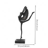 Winged Dancer Statue Black Ballet Dancer Figurine Table Display Tabletop Sculpture for Shelf