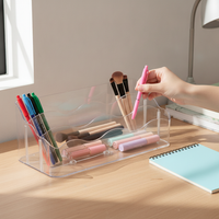 Transparent Multi-layer Desktop Storage Box for Stationery, Stickers, Cards, and Art Supplies