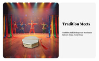 With rings Octagonal ring Drum Ethnic ethnic-inspired Dance performer-focused Portable Folk Instrument Lightweight for artists, Beginners, Stage Shows, real-time Performances, Festive events, School Activities