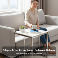 Space-Saving C-Frame Accent Table Easy to Clean C-Shaped Side Table Scratch Resistant Household Furniture Sturdy Structure for Apartment Dwellers, Homeowners, Families, Living Room, Balcony, Small Areas, Home Office