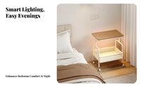 Modern Minimalist aesthetic Wheeled C-Table Space-Saving Rolling C-Shaped Table Mobile Design Nightstand Multi-Tier Storage for Apartment Dwellers, Homeowners, Bedside, Small Spaces, Sofa Side, Living Room