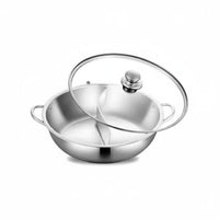 Multi-Cooktop Compatible Shabu Shabu Pot with Lid Leak Proof Divider Mandarin Duck Pot Easy to Clean Kitchen Cookware for Home