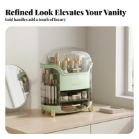 Large Capacity Multi-Drawer Cosmetic Container Dust-Proof Footed Cosmetic Organizer with Drawers Transparent Lid Facial Care Carrier Stylish Design for Makeup Enthusiasts, Students, Adults, Dressing Table, Dresser, Bedroom, Bathroom
