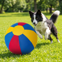Heavy-Duty Dog Ball with Textile Cover Long-Lasting Inflatable Dog Ball Elastic Toy Deflatable for Dogs
