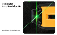 High Precision Level USB Rechargeable Self-Leveling Cross Line Compact Design for Contractors, Handymen, Tiling, Picture Hanging