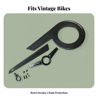 Chainwheel Guard Cover Retro Design Two-Wheeler Chain Cover Oil-Resistant Bike Chainring Guard for Commuters, Leisure Riding, City Biking
