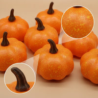 8 Pieces Carved Pumpkin Prop Autumn Faux Pumpkin with Stem Decorative Artificial Pumpkins for Photographers, Christmas