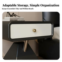 Rounded Single-Drawer End Table Stylish Home Decor Nightstand Multifunctional