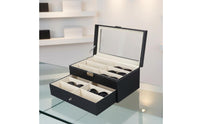 12-Compartment Double Tier Glasses Box Large Capacity Sunglasses Organizer Box Sunglasses Storage Organizer Soft Safeguarding