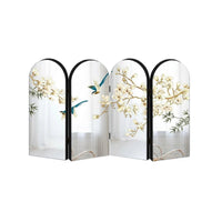 Gold and Silver Colors Acrylic Folding Screen Foldable Design Mini Folding Screen Compact Size Desktop Privacy Divider