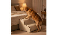 Dog Stairs Ramp Easy to Clean Foam Pet Ramp Waterproof Curved Dog Steps for Senior Dogs, Injured Pets, Sofa, Bedside, Living Room