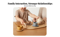 Silicone Toy Tea Set Bear Themed Afternoon Tea Toy Role Playing Fun Pretend Play Animal Teacups for Young Children, Infants, Playroom, Bath Time