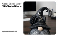 Witchy Aesthetic Gothic Gnome Statue Ideal Gift Gothic Resin Figurine Magical Decor for Goth Enthusiasts, Tabletop, Mantelpiece, Living Room